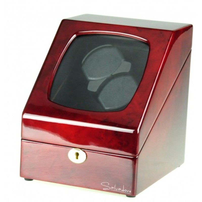 Шкатулка Salvadore для підзаводу 2 годинників 098/TP/2/DF 1x2 Бордовий