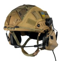 Комплект шолом FAST Team Wendy Helmet NIJ IIIA/навушники Earmor M32H MOD3/кавер M Койот