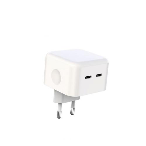 Мережевий зарядний пристрій XO L102 EU Dual QC3.0 type-C port 35W 3A White Мережевий зарядний пристрій XO L102 EU Dual QC3.0 type-C port 35W 3A White