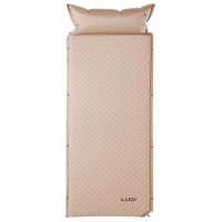 Матрац надувний автоматичний Lugi з подушкою 190х65х3 см Бежевий (LU-026) Матрац надувний автоматичний Lugi з подушкою 190х65х3 см Бежевий (LU-026)