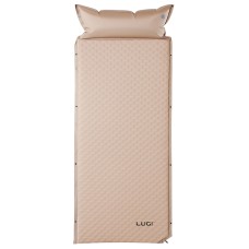 Матрац надувний автоматичний Lugi з подушкою 190х65х3 см Бежевий (LU-026)