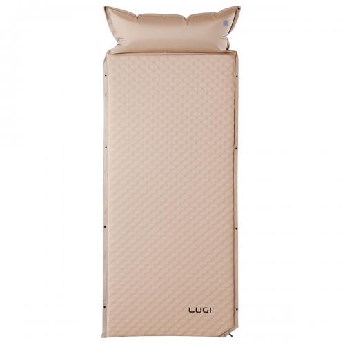 Матрац надувний автоматичний Lugi з подушкою 190х65х3 см Бежевий (LU-026) Матрац надувний автоматичний Lugi з подушкою 190х65х3 см Бежевий (LU-026)