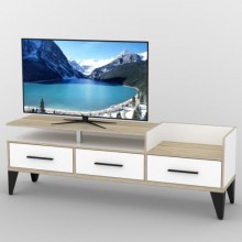Тумба під телевізор Тиса Мебель ТВ-350 Дуб сонома Білий 61x44x180 см
