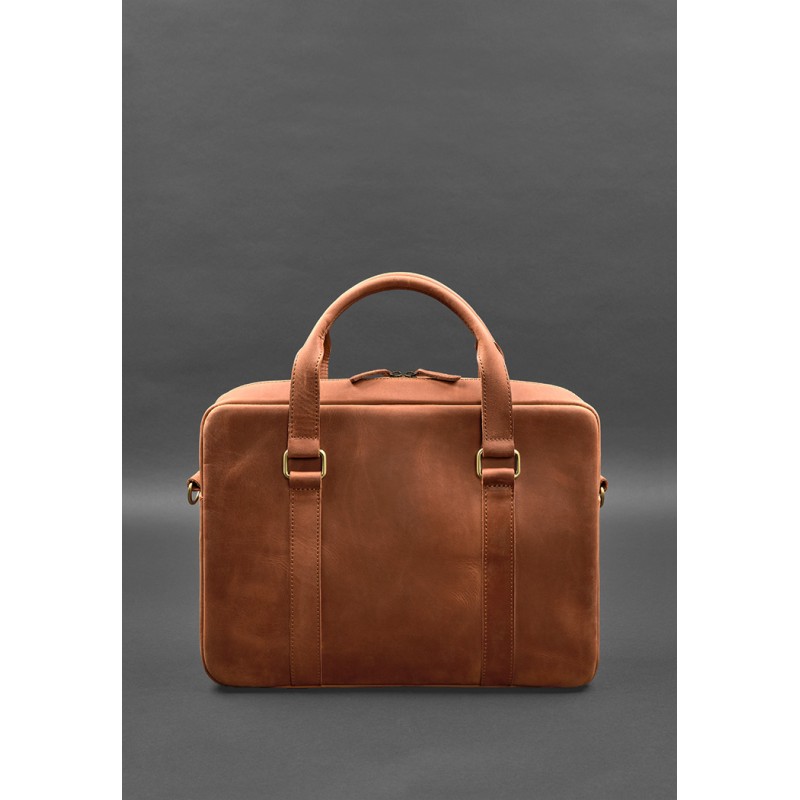 Шкіряна сумка для ноутбука та документів світло-коричнева Crazy Horse BlankNote