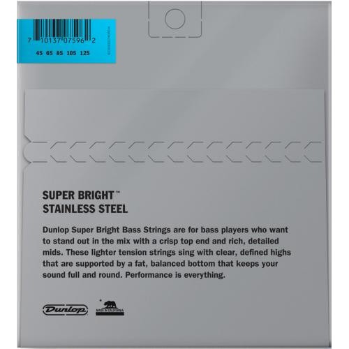 Струни для бас-гітари Dunlop DBSBN45125 Super Bright Nickel 5-Strings 45/125 Струни для бас-гітари Dunlop DBSBN45125 Super Bright Nickel 5-Strings 45/125