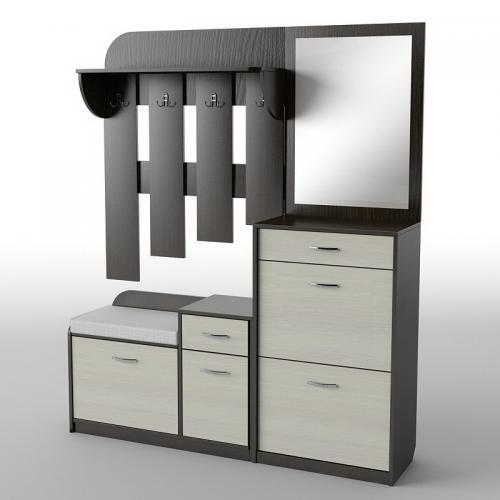 Передпокій Тиса Мебель-15 Венге Молочний 204.5x35x150 см Передпокій Тиса Мебель-15 Венге Молочний 204.5x35x150 см