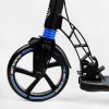 Двоколісний складаний самокат ліхтарик 2 амортизатора дискове гальмо Best Scooter 100 кг Black and blue (114293)