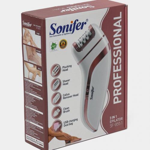 Епілятор акумуляторний бездротовий Sonifer 3 in 1 SF-9551 White Епілятор акумуляторний бездротовий Sonifer 3 in 1 SF-9551 White