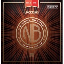Струни для акустичної гітари D'Addario NB13556BT Nickel Bronze Balanced Tension Light Acoustic Guitar Medium 13,5/56