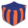 Пуф Кубик Смугастий Оксфорд 40х40 Студія Комфорту Помаранчевий + Синій