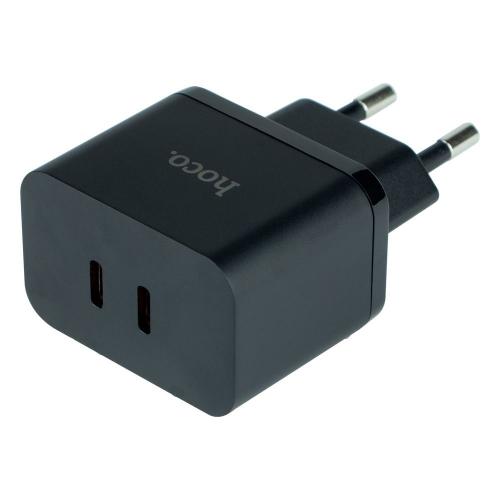 Зарядное устройство Hoco N29 Triumph wall charger dual Type C 35W output EU plug Черный Зарядное устройство Hoco N29 Triumph wall charger dual Type C 35W output EU plug Черный