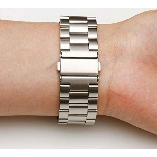 Ремінець BeWatch 22мм сталевий класичний для годинника універсальний Срібло (1020405) Ремінець BeWatch 22мм сталевий класичний для годинника універсальний Срібло (1020405)