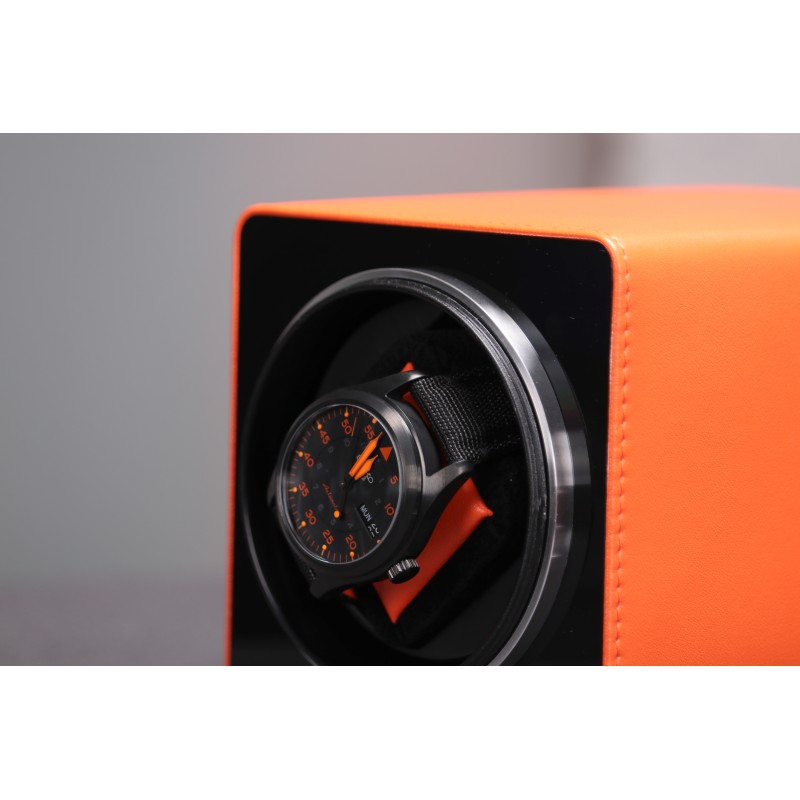 Шкатулка Salvadore для підзаводу 1 годинника MBPU/411/OR 11х11х17,5 см Помаранчево-чорний