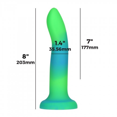 Фалоімітатор, що світиться в темряві, ADDICTION Rave 8″, Glow in the Dark Dildo Blue Green, 20,3 см в інтернет супермаркеті PbayMarket!