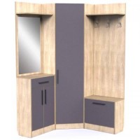 Прихожа Тиса Мебель Прихожа-33 Сонома Графіт 210x125x125 см Прихожа Тиса Мебель Прихожа-33 Сонома Графіт 210x125x125 см