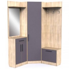 Прихожа Тиса Мебель Прихожа-33 Сонома Графіт 210x125x125 см