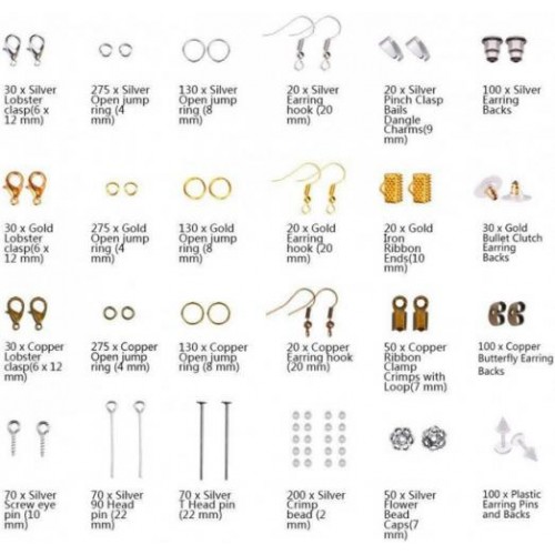 Стартовий набір фурнітури для виготовлення ювелірних виробів і прикрас Microstar 2245 од (0A-0511) Стартовий набір фурнітури для виготовлення ювелірних виробів і прикрас Microstar 2245 од (0A-0511)