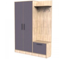 Прихожа Тиса Мебель Прихожа-34 Сонома Графіт 205x35x150 см