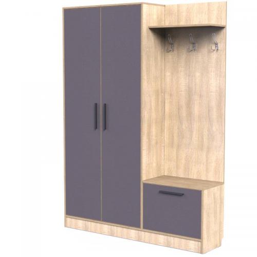 Прихожа Тиса Мебель Прихожа-34 Сонома Графіт 205x35x150 см