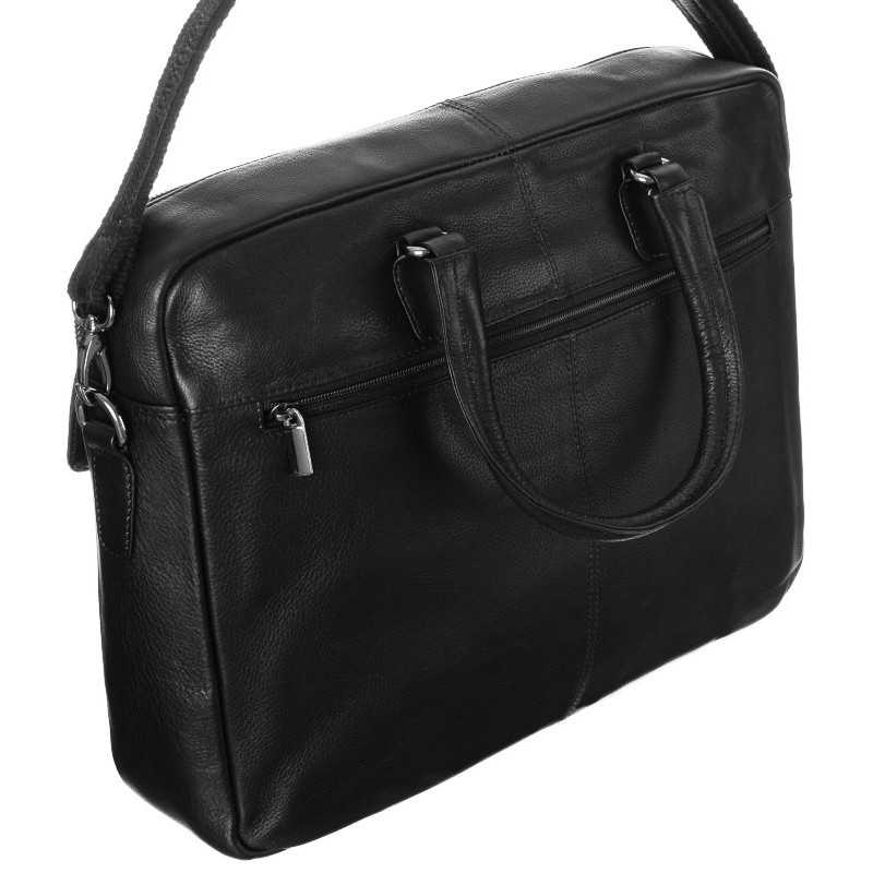 Чоловіча шкіряна сумка-портфель для ноутбука до 14 дюймів Always Wild Чорний (LAP15602NDM)