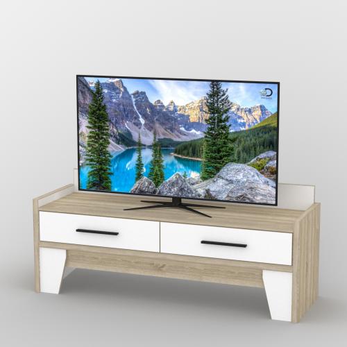 Тумба під телевізор Тиса Мебель ТВ-314 Дуб сонома Білий 60x44x140 см