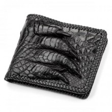 Портмоне CROCODILE LEATHER 18004 з натуральної шкіри крокодила Чорне, Чорний