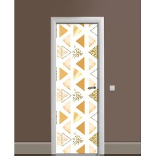 Наклейка на двері Zatarga «Трикутна фольга» 650х2000 мм вінілова 3Д наклейка декор самоклеюча