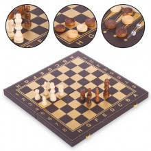 Шахи, шашки, нарди 3в1 шкірозамінник L3508 (MR08697)