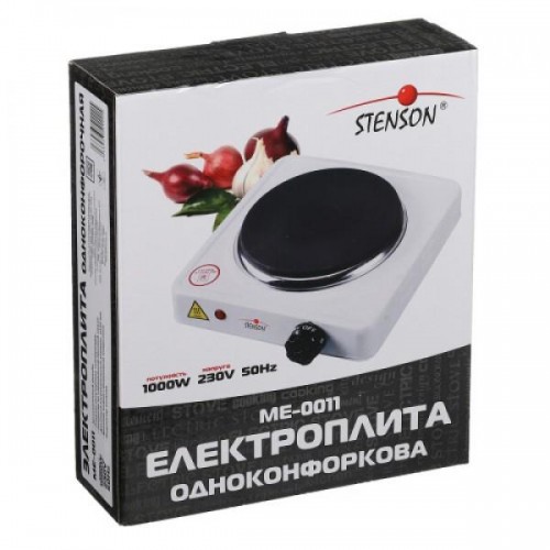 Плита електрична настільна біла Stenson 0011ME (1 конфорка, диск)