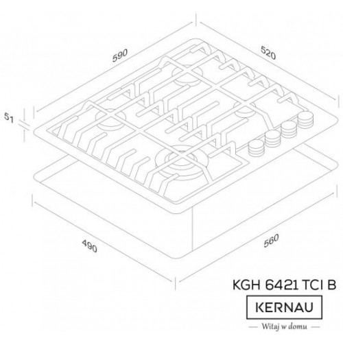 Варильна поверхня газова Kernau KGH 6421 TCI B