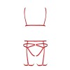 Еротичний комплект білизни MAGALI SET WITH OPEN BRA XXL/XXXL Червоний (PS23803)