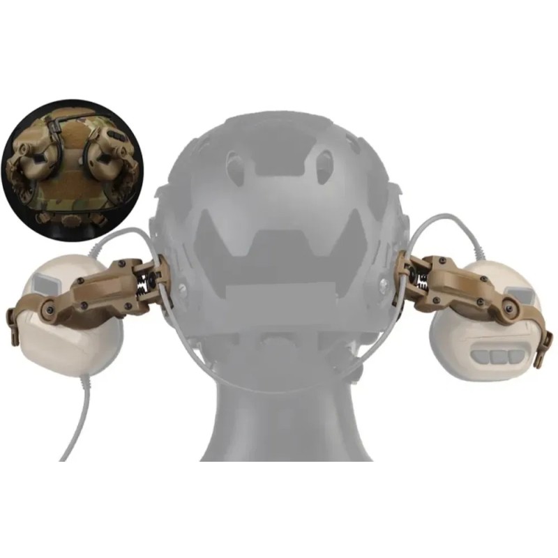 Тактичне кріплення чебурашки для навушників на шолом ARM Next S40 Койот