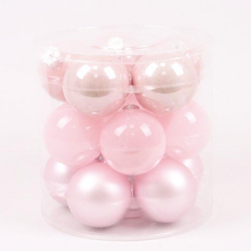 Кульки скляні Flora D 8 см 15 шт Світло-рожевий (44603) в інтернет супермаркеті PbayMarket!