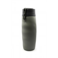 Складана пляшка для води та напоїв Silicone Bottle 600 мл Сіра (500014)