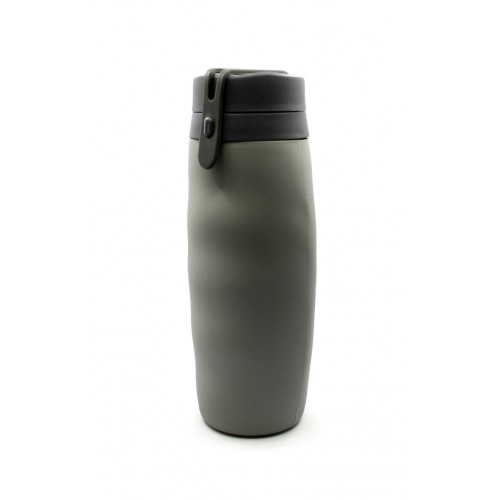 Складана пляшка для води та напоїв Silicone Bottle 600 мл Сіра (500014)