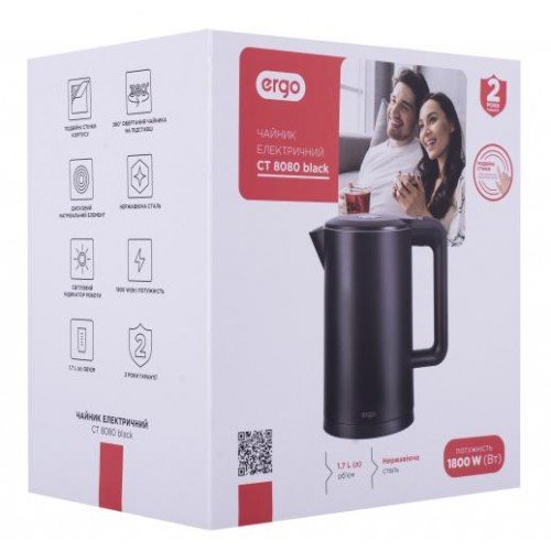 Електрочайник ERGO CT 8080 Black (6530666) Електрочайник ERGO CT 8080 Black (6530666)