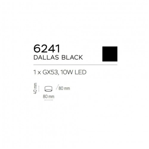 Точковий світильник TK Lighting Dallas Чорний (TK6241)