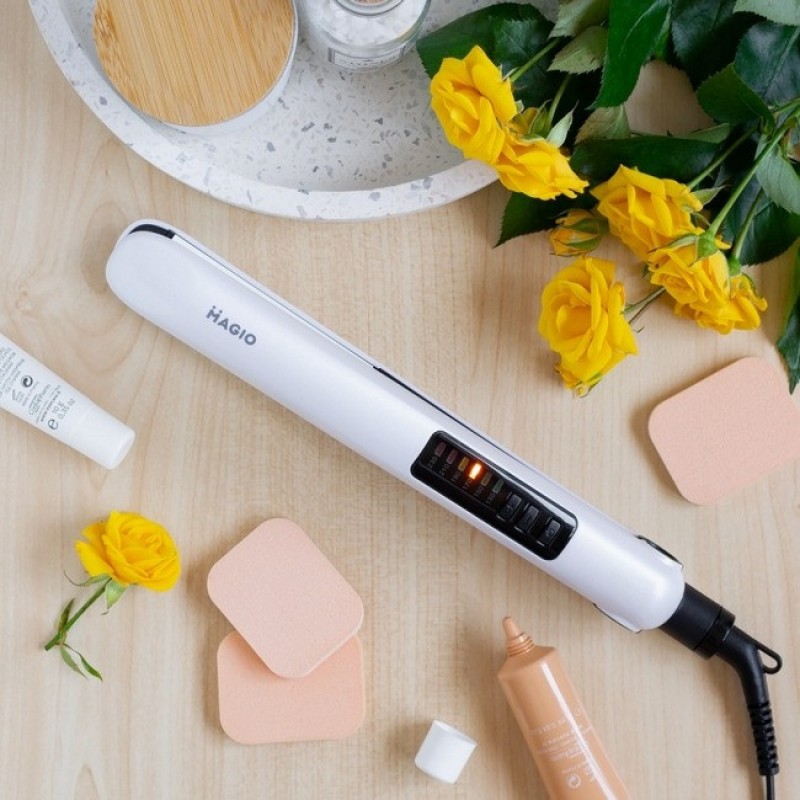 Випрямляч стайлер для волосся MAGIO МG-586 з дисплеєм White