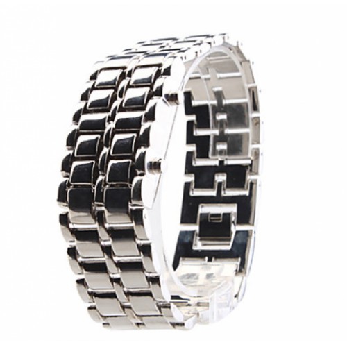 Годинник-браслет Led Watch Iron Samurai, Сріблястий з червоними світлодіодами ( IBW012SR ) Годинник-браслет Led Watch Iron Samurai, Сріблястий з червоними світлодіодами ( IBW012SR )