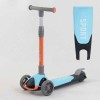 Самокат триколісний Best Scooter складане алюмінієве кермо, 3 колеса PU зі світлом Blue/Orange (102032)