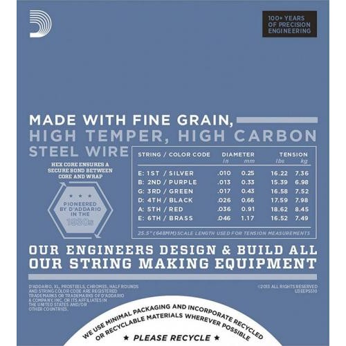 Струни для електрогітари 6 шт D'Addario EPS510 ProSteels Regular Light Electric Strings 10/46 Струни для електрогітари 6 шт D'Addario EPS510 ProSteels Regular Light Electric Strings 10/46