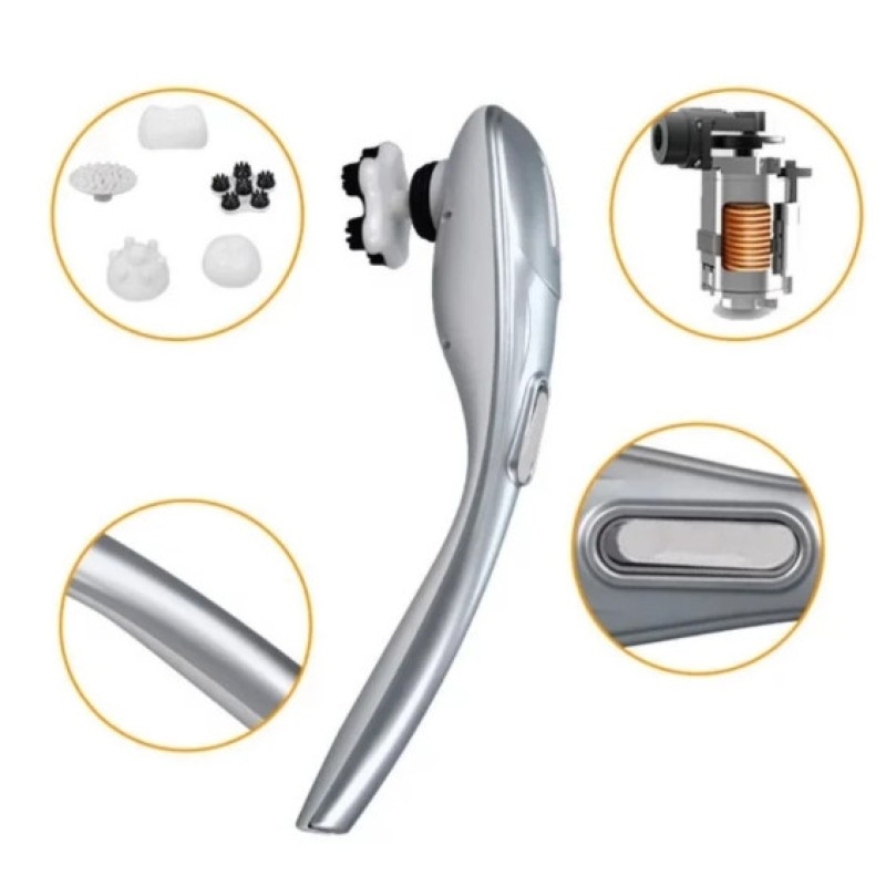 Масажер для тіла Benbo 701-В 5 насадок Сріблястий (1440236640)