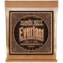 Струни для акустичної гітари 6 шт Ernie Ball 2544 Everlast Medium Phosphor Bronze Acoustic 13/56