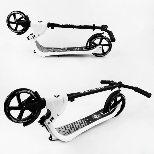 Самокат двоколісний Best Scooter складаний PU колеса широке велосипедне кермо 100 кг Black/White (105380) Самокат двоколісний Best Scooter складаний PU колеса широке велосипедне кермо 100 кг Black/White (105380)