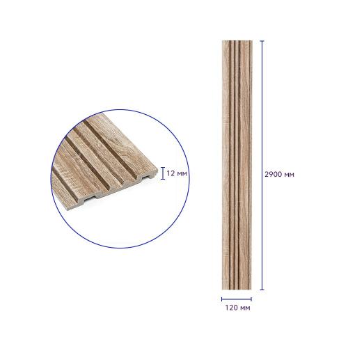 Декоративна стінова рейка Sticker Wall PS 2900x120x12 мм Дуб (SW-00002136) Декоративна стінова рейка Sticker Wall PS 2900x120x12 мм Дуб (SW-00002136)