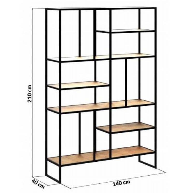 Стелаж для зберігання в стилі Loft NS-1713 2130x1400x400 мм Черный