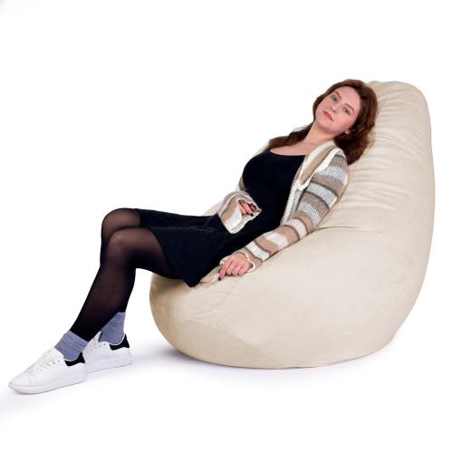 Крісло Мішок Груша Замша 150х100 Студія Комфорту Великий бежевий Крісло Мішок Груша Замша 150х100 Студія Комфорту Великий бежевий