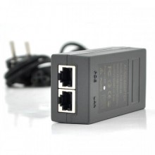 POE інжектор Merlion 48V 0.5A (24Вт) з портами Ethernet + кабель живлення