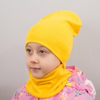 Дитяча шапка з хомутом КАНТА розмір 52-56 жовтий (OC-567)