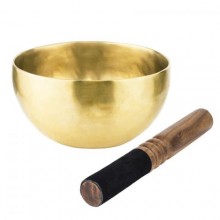 Поющая чаша Тибетская Singing bowl Ручная холодная ковка 14,1/14,1/7,3 см Бронза матовая (26563)